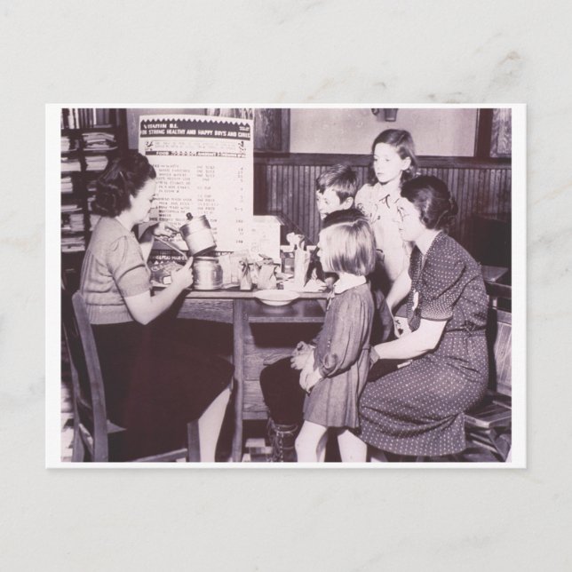 Vintage Cooking Utensil Demonstration 1941 Postcard (Front)