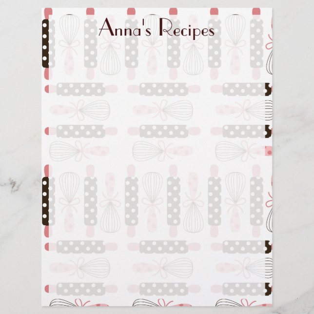Vintage Cooking Utensil Recipe Card V3 (Front)