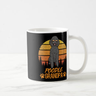 Vintage Cool Black Standard Poodle Dog Grandpa Fat Coffee Mug