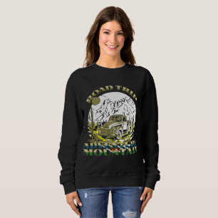 vintage cool campfire mountain road trip sweatshirt
