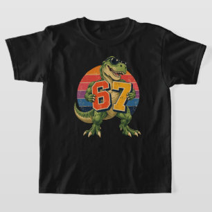 Vintage Cool Dino 67 Retro Sunset Cartoon T-Shirt