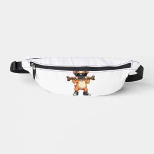 Vintage Cool French Bulldog Carrying Bone Cartoon Bum Bags