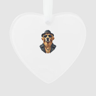 Vintage Cool Golden Retriever Dog in Sunglasses an Ornament