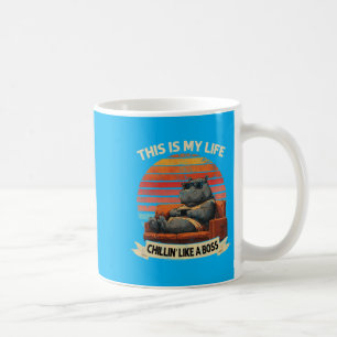 Vintage Cool Hippo Funny Fathers Day Animal Lover Coffee Mug