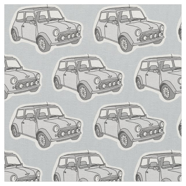 vintage cool minicar fabric (Close Up)
