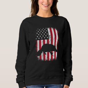 Vintage Cool Platypus Animal Retro Usa American Fl Sweatshirt