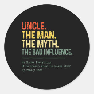 Vintage Cool Uncles Club Mens Boys Fathers Day Fun Classic Round Sticker