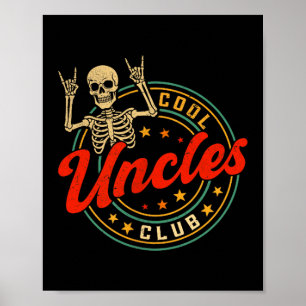 Vintage Cool Uncles Club Retro Funny New Uncle Men Poster