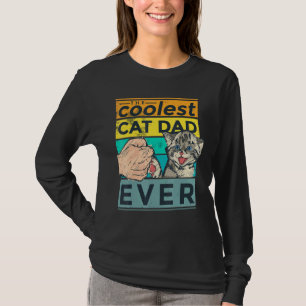 Vintage Coolest Cat Dad Ever Bumping Fist T-Shirt
