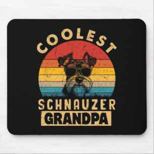 Vintage Coolest Schnauzer Grandpa Funny Gifts Dog Mouse Pad