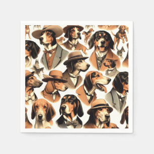 Vintage Coonhound Dog Seamless Napkin