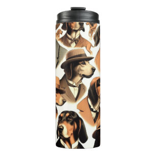 Vintage Coonhound Dog Seamless Thermal Tumbler
