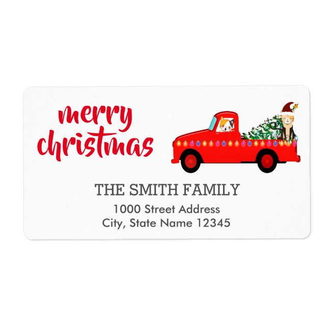 Vintage Coordinating Christmas Address (Front)