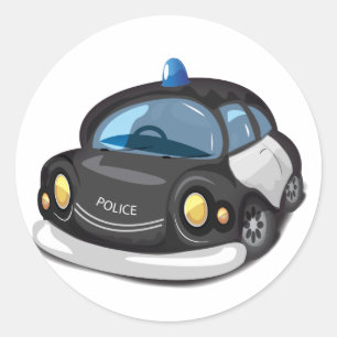 Vintage Cop Car Classic Round Sticker