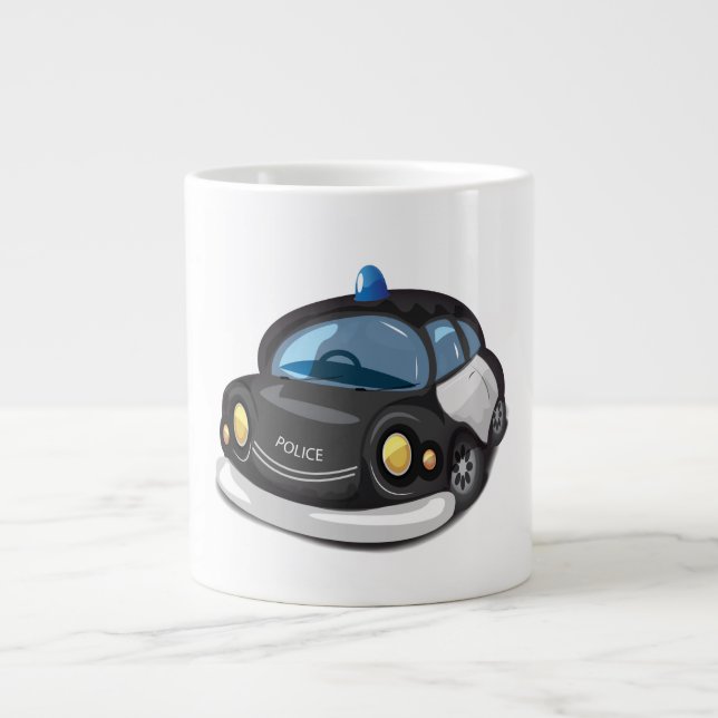 Vintage Cop Car Large Coffee Mug (Front)