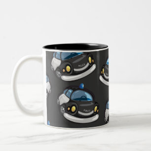 Vintage Cop Car Two-Tone Coffee Mug