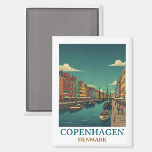 Vintage Copenhagen Denmark Historic Architecture Magnet