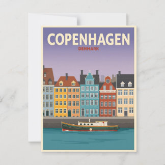 Vintage Copenhagen Denmark Travel Postcard