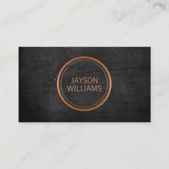 Vintage Copper Circle Personal Business Card (Front)