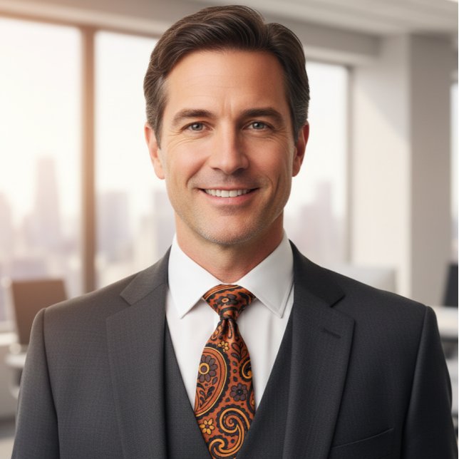 Vintage Copper Paisley Tie (Creator Uploaded)