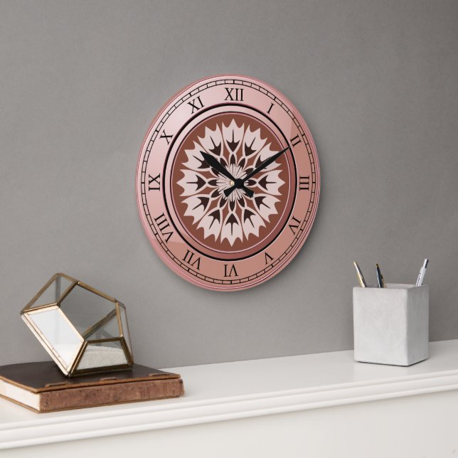 Vintage Copper Round Large Clock (Office)