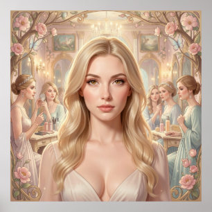 Vintage Coquette Floral Sanctuary Poster