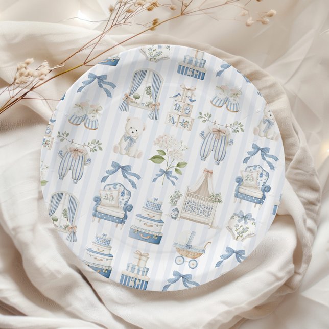 Vintage Coquette French nursery Baby Shower Paper Plate (Creator Uploaded)