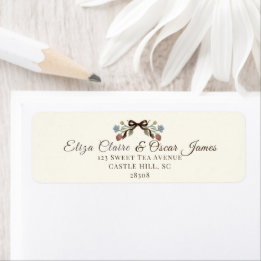 Vintage Coquette Meadow Wildflowers Return Address Label