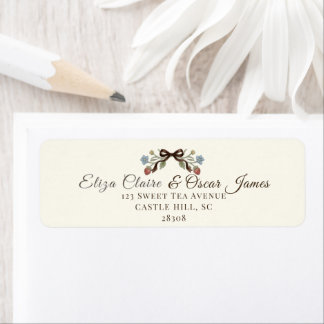 Vintage Coquette Meadow Wildflowers Return Address Label