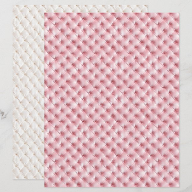 Vintage Coquette Pink Diamond Scrapbook Paper (Front/Back)