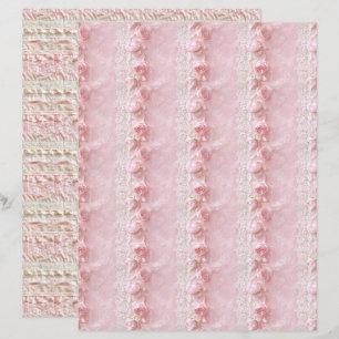 Vintage Coquette Pink Lace Texture Scrapbook Paper