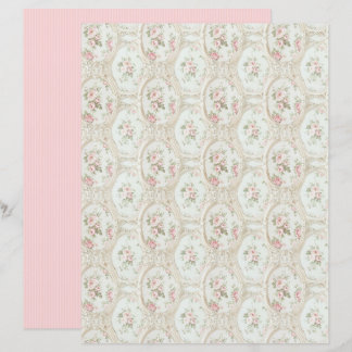 Vintage Coquette Rose Floral Paper Sheet
