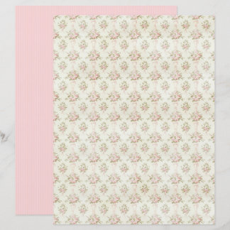 Vintage Coquette Rose Floral Paper Sheet