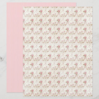 Vintage Coquette Rose Floral Paper Sheet