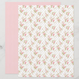 Vintage Coquette Rose Floral Paper Sheet