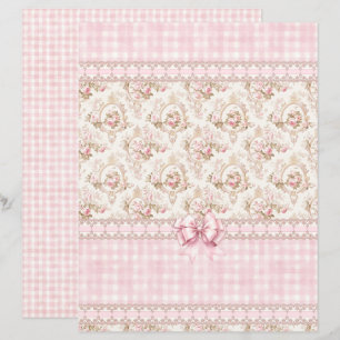 Vintage Coquette Rose Floral Scrapbook Paper
