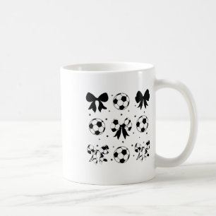 Vintage Coquette Soccer Bow Cheer Soccer Mama Coffee Mug