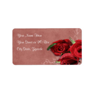 Vintage Coral Rose Label