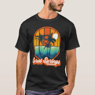 Vintage Coral Springs Florida Summer 90s Beach Sou T-Shirt