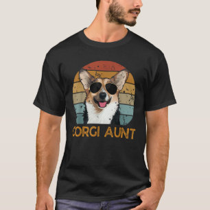 Vintage Corgi Aunt Funny Cute Dog Pet Owner Mother T-Shirt