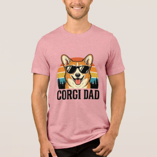 Vintage Corgi Dad Engraving Dog Lover Shirt Design