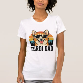 Vintage Corgi Dad Engraving Dog Lover Shirt Design