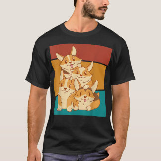 Vintage Corgi Dog Pile T-Shirt