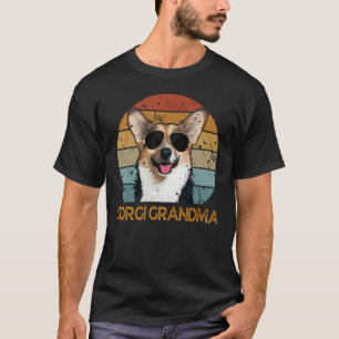Vintage Corgi Grandma Cute Dog Pet Owner Mothers T-Shirt