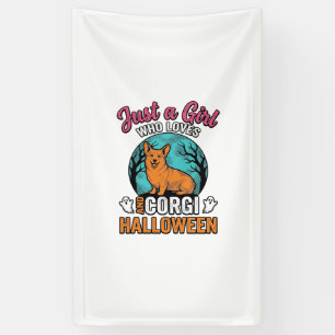 Vintage Corgi Halloween Girl Dog Lover Shirt Desig Banner
