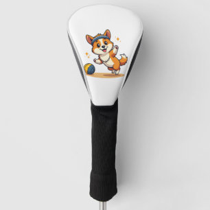 Vintage Corgi Volleyball Dog Vector Illustration S Golf Head Cover