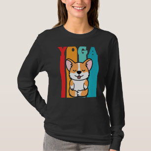 Vintage Corgi Yoga Figurines For Dog Yoga T-Shirt