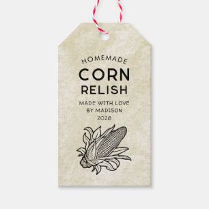 Vintage corn relish homemade recipe pantry gift tags