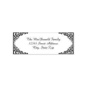 Vintage Corners Address Label - Self Inking Stamp