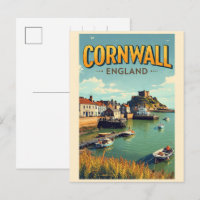 Vintage Cornwall county cliffs England gifts